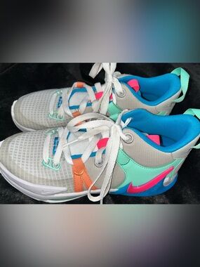 LeBron Nike Athletic Sneakers with Mint & Hot Pink Nike Swoosh